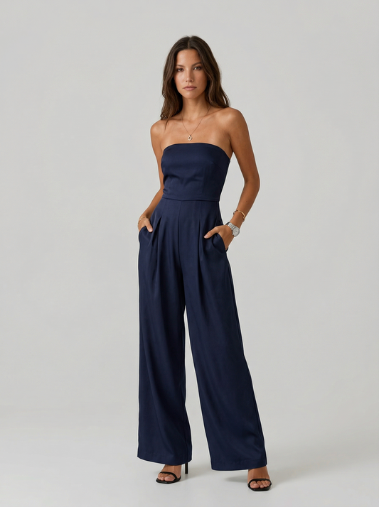 Ainara | Strapless Wide-Leg Jumpsuit