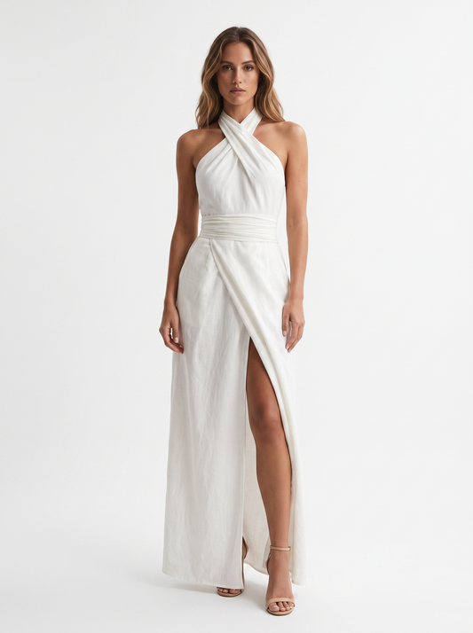 Malena | Elegant Halterneck Maxi Dress