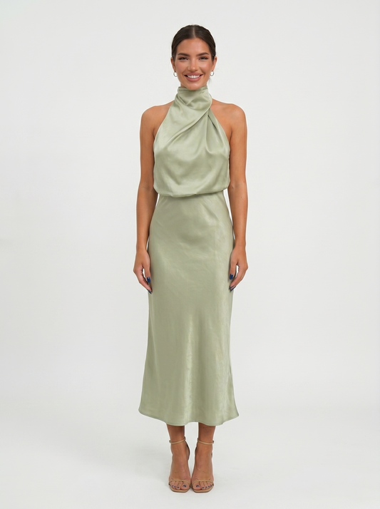 Carmina | Elegant Halterneck Maxi Dress