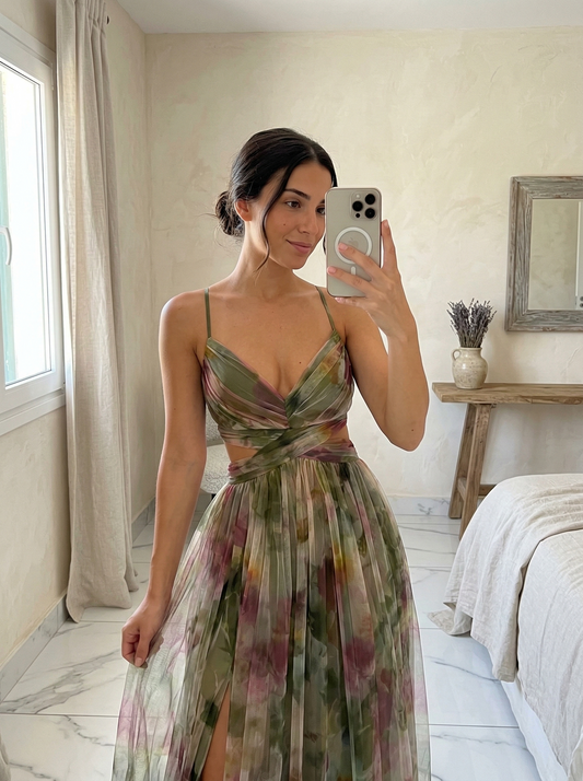 Lola | Floral V-Neck Maxi Dress