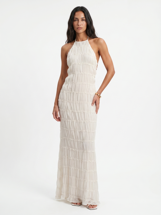 Ángela | Tiered Halterneck Maxi Dress
