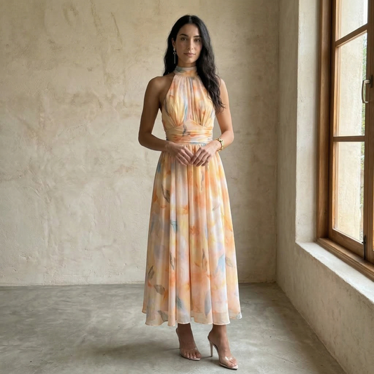 Aura | Halterneck Dress with Adjustable Waist
